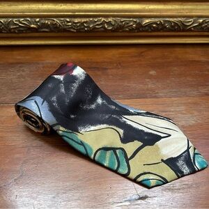 Vintage Enrico Guccini Abstract Patterned Silk Tie